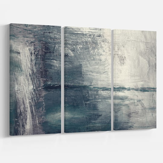 Designart - Grey Abstract Pattern Oil Painting